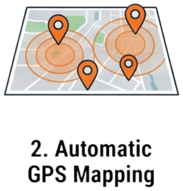 Interactive map with GPS location pins